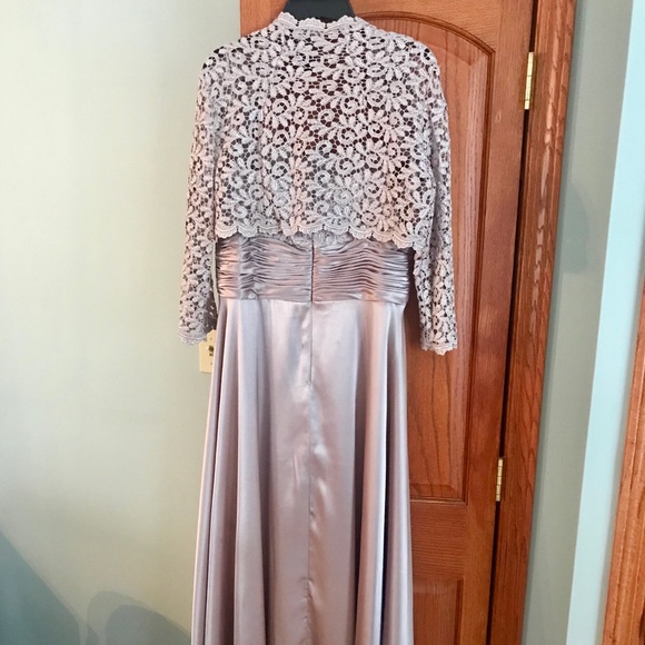 Formal Blush Gown with Lace Coverup - Picture 8 of 8